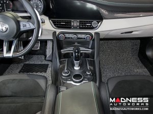 Alfa Romeo Giulia Floor Mats - All Weather - Soft Touch PVC Loop - Front + Rear - Grey/ Black - RWD